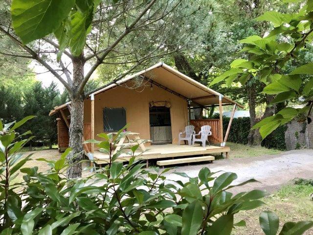Luxe glamping tent (zuid frankrijk), Caravans en Kamperen, Tenten, tot en met 4, Zo goed als nieuw, Ophalen