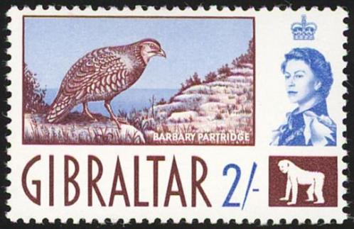 GIBRALTAR 7 - Dieren: vogels (patrijs), Postzegels en Munten, Postzegels | Thematische zegels, Postfris, Dier of Natuur, Verzenden