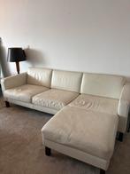 Witte leren bank, Ophalen, Gebruikt, Hoekbank, Driepersoons