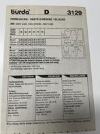 Burda Studio Vintage patroon hemd blouse in 2 variaties 3129, Overige typen, Vrouw, Zo goed als nieuw, Burda