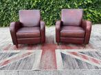2 x schapen leren Art -Deco fauteuils !!!, Ophalen, Gebruikt, Schapen leren, 2 x schapen leren Art -Deco fauteuils