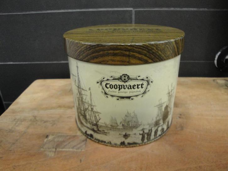 OUD BROCANT "DOUWE EGBERTS - COOPVAERT" BLIK, Verzamelen, Rookartikelen, Aanstekers en Luciferdoosjes, Gebruikt, Tabaksdoos of Verpakking