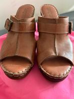 Zgan bruine leren, hoge hakken schoenen. Maat 38., Kleding | Dames, Bruin, Zo goed als nieuw, Sandalen of Muiltjes, Ophalen of Verzenden