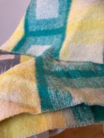 Supermooie vintage wollen deken AaBe geel groen grijs plaid, Ophalen of Verzenden, Gebruikt