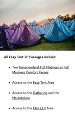 2x Easy tent 2 person package Tomorrowland W1, Twee personen, Meerdaags