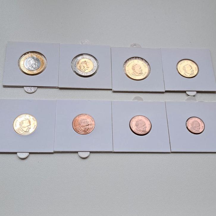 Euroset Vaticaanstad 2002-2005 - Paus Johannes Paulus II, Postzegels en Munten, Munten | Europa | Euromunten, Setje, Vaticaanstad