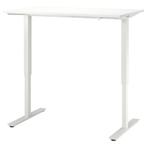 IKEA Trotten Bureau zit/sta, wit, 120x70 cm, Huis en Inrichting, Bureaus, Ophalen, In hoogte verstelbaar, Gebruikt, Stabureau