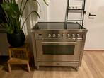 Luxe Boretti/ILVE 90cm inductiefornuis + afzuigkap, Witgoed en Apparatuur, Ophalen of Verzenden, Zo goed als nieuw, Inductie, Vrijstaand