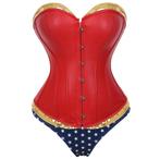 Rood goud wonder woman korset dames vrouwen corset bustier, Verzenden, Rood, Body of Korset