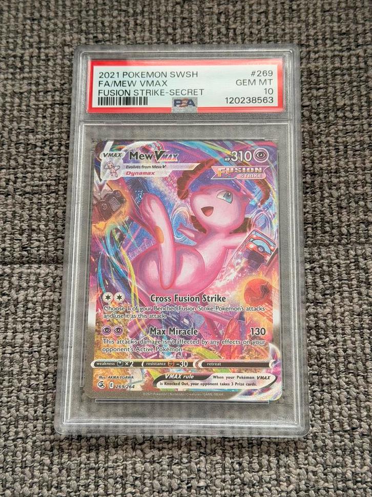 Mew Vmax 269/251 Fusion Strike - PSA 10, Hobby en Vrije tijd, Verzamelkaartspellen | Pokémon, Zo goed als nieuw, Ophalen of Verzenden