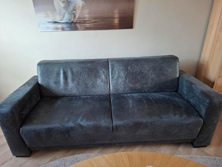 3 zits bank zwartgrijs, Huis en Inrichting, Banken | Bankstellen, Gebruikt, Rechte bank, Driepersoons, 200 tot 250 cm, 75 tot 100 cm