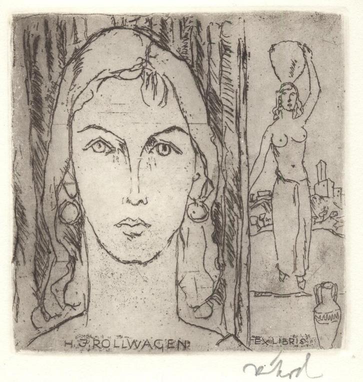 1982 Ex Libris Duitsland : Rudolf Koch, z.j., Antiek en Kunst, Kunst | Etsen en Gravures, Verzenden