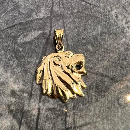 14k gouden leeuw kop hanger, Sieraden, Tassen en Uiterlijk, Kettinghangers, Nieuw, Goud, Ophalen of Verzenden