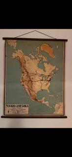 Oude antieke schoolkaart Noord-Amerika, Antiek en Kunst, Antiek | Schoolplaten, Ophalen, Aardrijkskunde