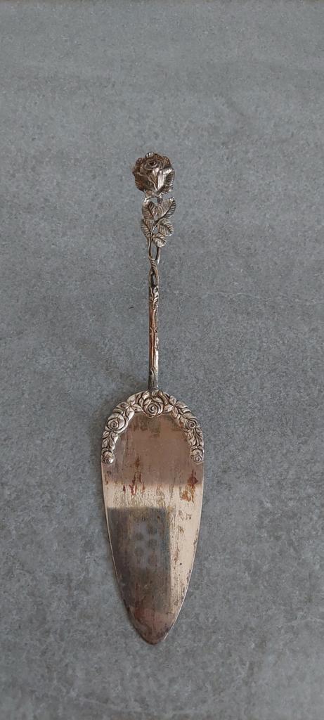 Vintage Zilveren Taartschep met Roos, Antiek en Kunst, Antiek | Goud en Zilver, Zilver, Ophalen of Verzenden