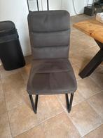 6 Grijze Eetkamerstoelen, Ophalen, Gebruikt, Metaal, Grijs