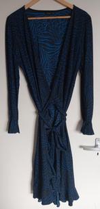 Prachtige blauw met zwarte overslag jurk van G-Maxx maat L, Blauw, Maat 42/44 (L), Ophalen of Verzenden, Onder de knie