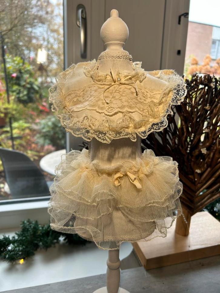 Vintage toonbank Paspop met bijzonder tutu en Kraag, Antiek en Kunst, Curiosa en Brocante, Ophalen of Verzenden