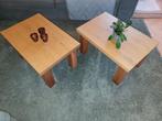 Massief Eiken Tafel Set - Salontafel/Sidetables, Ophalen, Minder dan 50 cm, 50 tot 100 cm, Eikenhout