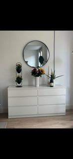 Witte commode met 6 lades, Huis en Inrichting, Kasten | Dressoirs, Ophalen, 100 tot 150 cm, Zo goed als nieuw, Met lade(s)