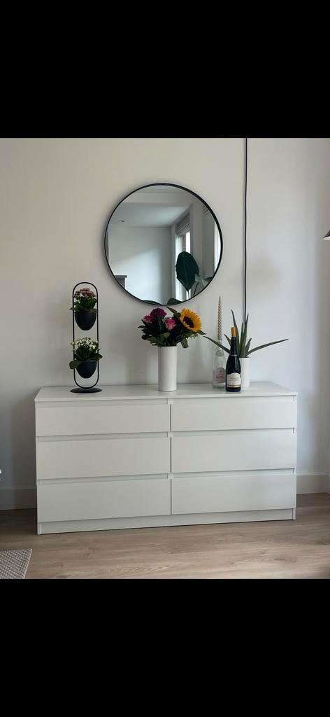 Witte commode met 6 lades, Huis en Inrichting, Kasten | Dressoirs, Zo goed als nieuw, 100 tot 150 cm, 25 tot 50 cm, Met lade(s)