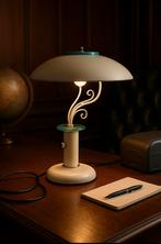 Vintage 90s assibel bankierslamp, Huis en Inrichting, Lampen | Tafellampen, Q, Q, Ophalen of Verzenden, Zo goed als nieuw