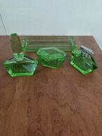 Vintage Klassiek Toiletset Groen Glas, Ophalen