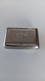 Oud tabakblikje met houder voor vloeitjes., Verzamelen, Ophalen of Verzenden, Zo goed als nieuw, Tabaksdoos of Verpakking