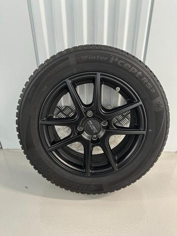 4x 185/65R15 Hankook Winter icept RS2 - Black Aluminium rims beschikbaar voor biedingen