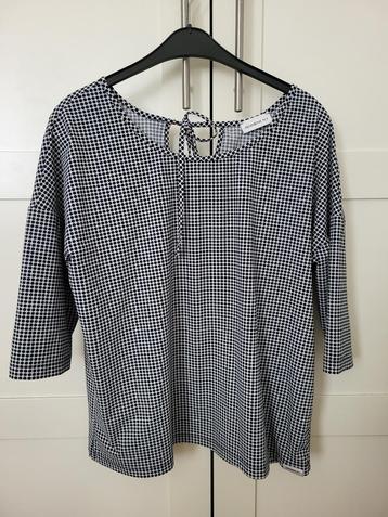 Penn & Ink top donkerblauwe stip travelstof maat 40 zgan.  beschikbaar voor biedingen