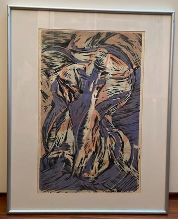 Unieke lino op papier van Mathilde den Hollander beschikbaar voor biedingen