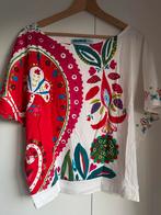 Desigual top dames maat M bloemenprint wit rood paillettes, Maat 38/40 (M), Overige kleuren, Ophalen of Verzenden, Zo goed als nieuw