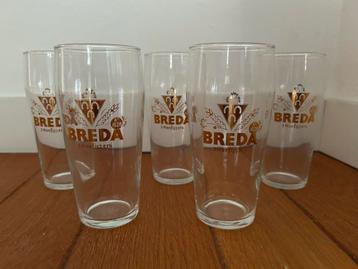 Vintage Drie Hoefijzers BREDA bierglazen (5+1) beschikbaar voor biedingen
