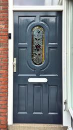 Voordeur met glas in lood, Ophalen, Gebruikt, 80 tot 100 cm, Buitendeur