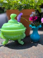 Antieke opaline Anna groene bonbonniere, Antiek en Kunst, Ophalen of Verzenden