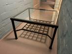 Metalen tafel met glasplaat, Ophalen, Gebruikt, 50 tot 100 cm, Vierkant