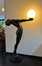 Groot ART DECO Beeld Lamp Replica Max Le Verrier hoog 132 cm, Antiek en Kunst, Ophalen