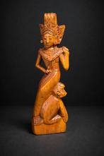 Balinees beeld godin met Hanuman, Ophalen of Verzenden