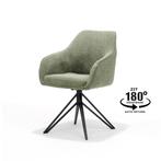Armstoel Blues draaivoet ribstof groen | Webshop, Huis en Inrichting, Stoelen, Modern design, Overige kleuren, Nieuw, Ophalen of Verzenden