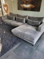 Groene Velvet Hoekbank - 350x110(175)cm, Ophalen, Zo goed als nieuw, Vierpersoons of meer, Stof