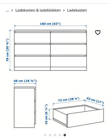 Ikea malm ladekast wit - afbeelding 6