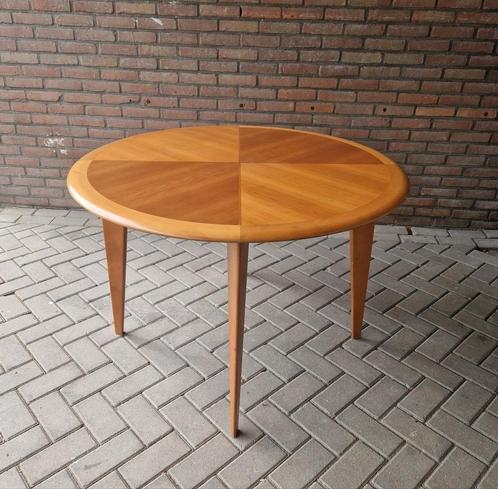 vintage ronde tafel teakhouten tafel, Antiek en Kunst, Antiek | Meubels | Tafels, Ophalen of Verzenden