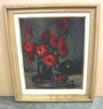 Leo LANCKNEUS, rode bloemen, Ophalen of Verzenden