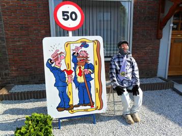 50 jarige Abraham voor de spiegel set 3-deel tuinversiering. beschikbaar voor biedingen