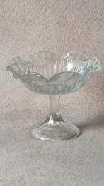 Glazen schaal op voet - breedte 23 cm - Hoogte 18 cm, Ophalen of Verzenden, Zo goed als nieuw, Rond, Glas
