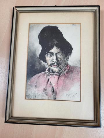 Portret van een man met hoed beschikbaar voor biedingen