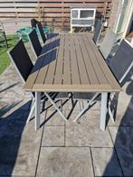 Mooie tuintafel met gratis tuinstoelen, Tuin en Terras, Tuinsets en Loungesets, Ophalen, Kunststof, Eettafel, Tuinset