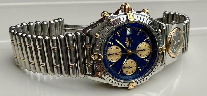Breitling chronomat b13050.1 goud / staal UTC Rouleaux band, Sieraden, Tassen en Uiterlijk, Horloges | Heren, Zo goed als nieuw