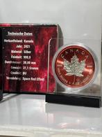 Canada Space Red Maple Leaf 1 Oz 2021 ( mintage 100st ), Antiek en Kunst, Antiek | Goud en Zilver, Ophalen of Verzenden, Zilver