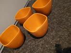 4x bruine bloempotten te koop, Rond, Nieuw, Aardewerk, Tuin